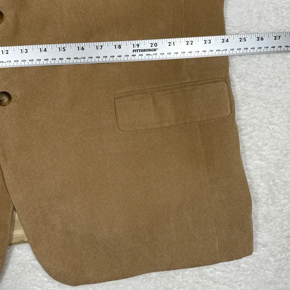 Andrew Fezza Mens 48R Tan Corduroy Blazer Jacket Three Button Sport‎ Coat